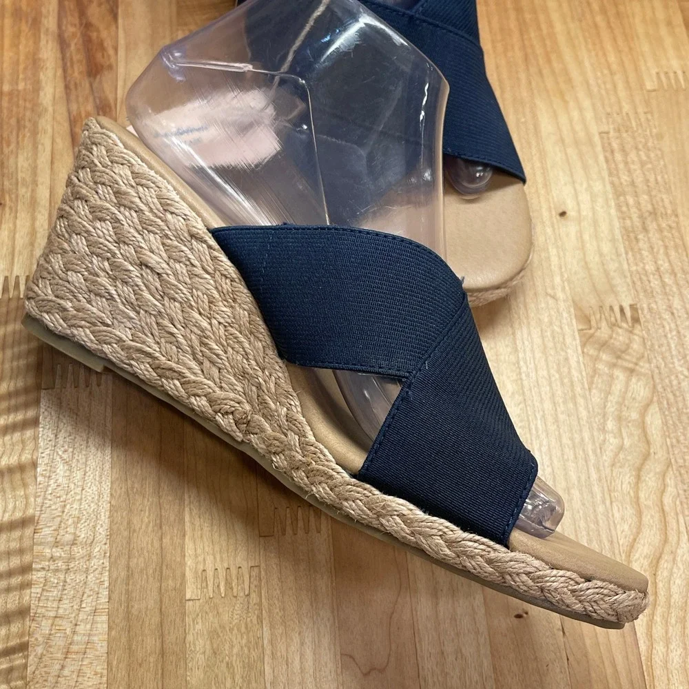 Tommy Bahama Suzette Navy Blue Espadrille Wedge Sandals Womens 8M PL251196 NEW